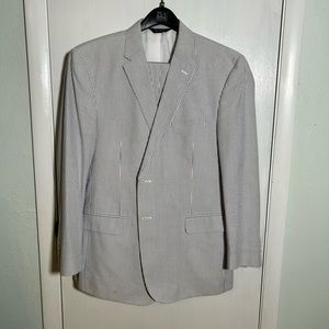 Jos A Bank seersucker suit. Tailored fit.